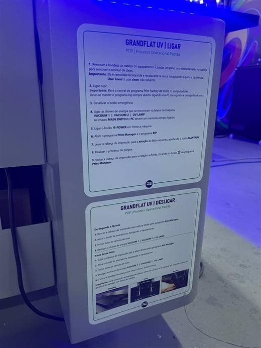 Processo impresso na operação